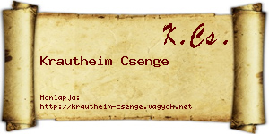 Krautheim Csenge névjegykártya